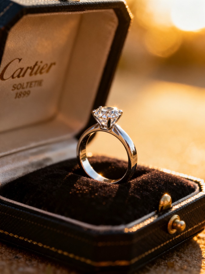 Картинка для карты желаний: Помолвочное кольцо с бриллиантом · Cartier Solitaire 1895